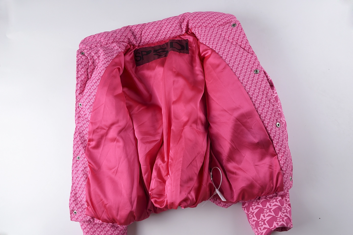 Sp5der Pink Monogram Puffer Jacket15