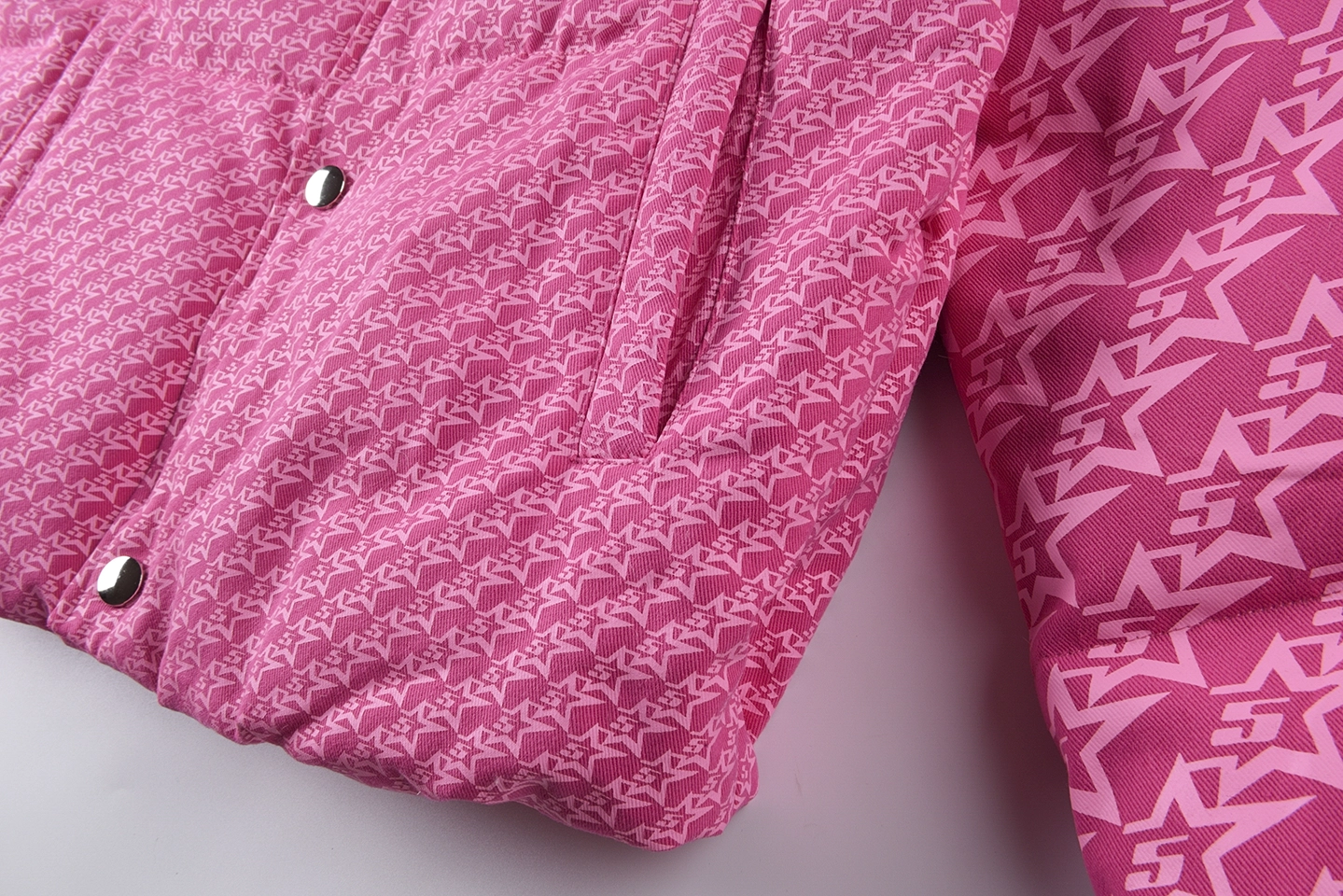 Sp5der Pink Monogram Puffer Jacket17