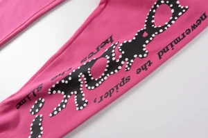 Sp5der Pink Star Logo Graphic Sweatpants2