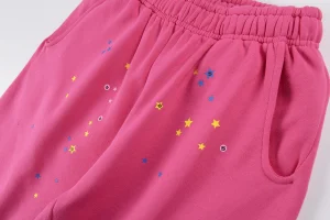 Sp5der Pink Star Logo Graphic Sweatpants6