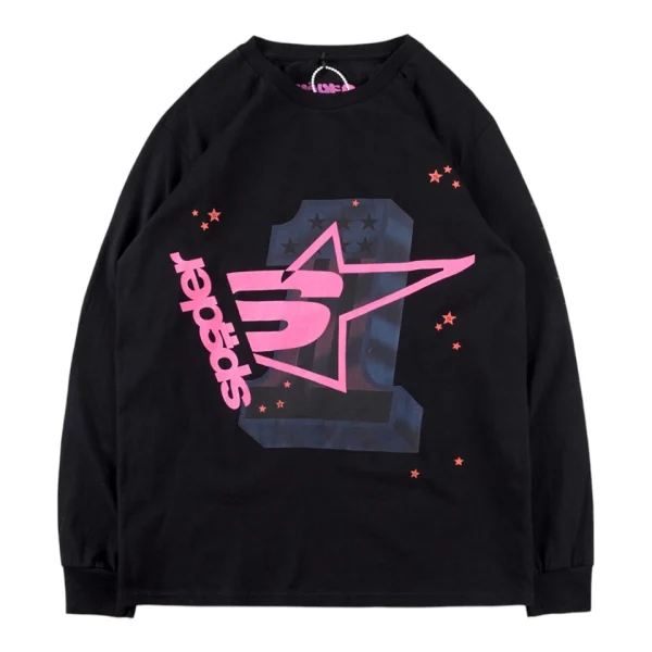 Sp5der Pink Star Logo Shirt Front view
