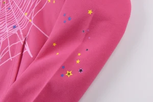 Sp5der Pink Web Star Graphic Hoodie6