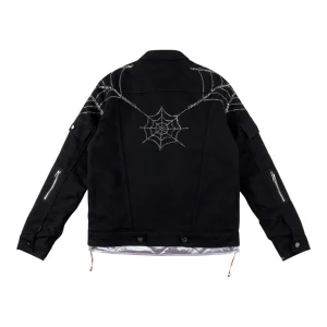 Sp5der Rhinestone Web Utility Jacket Back view