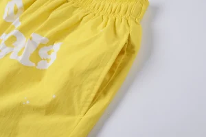 Sp5der Sunburst Yellow Logo Graphic Shorts1