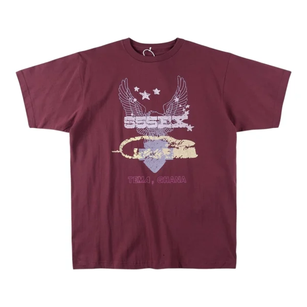 Sp5der Tema Ghana Eagle Graphic T-Shirt