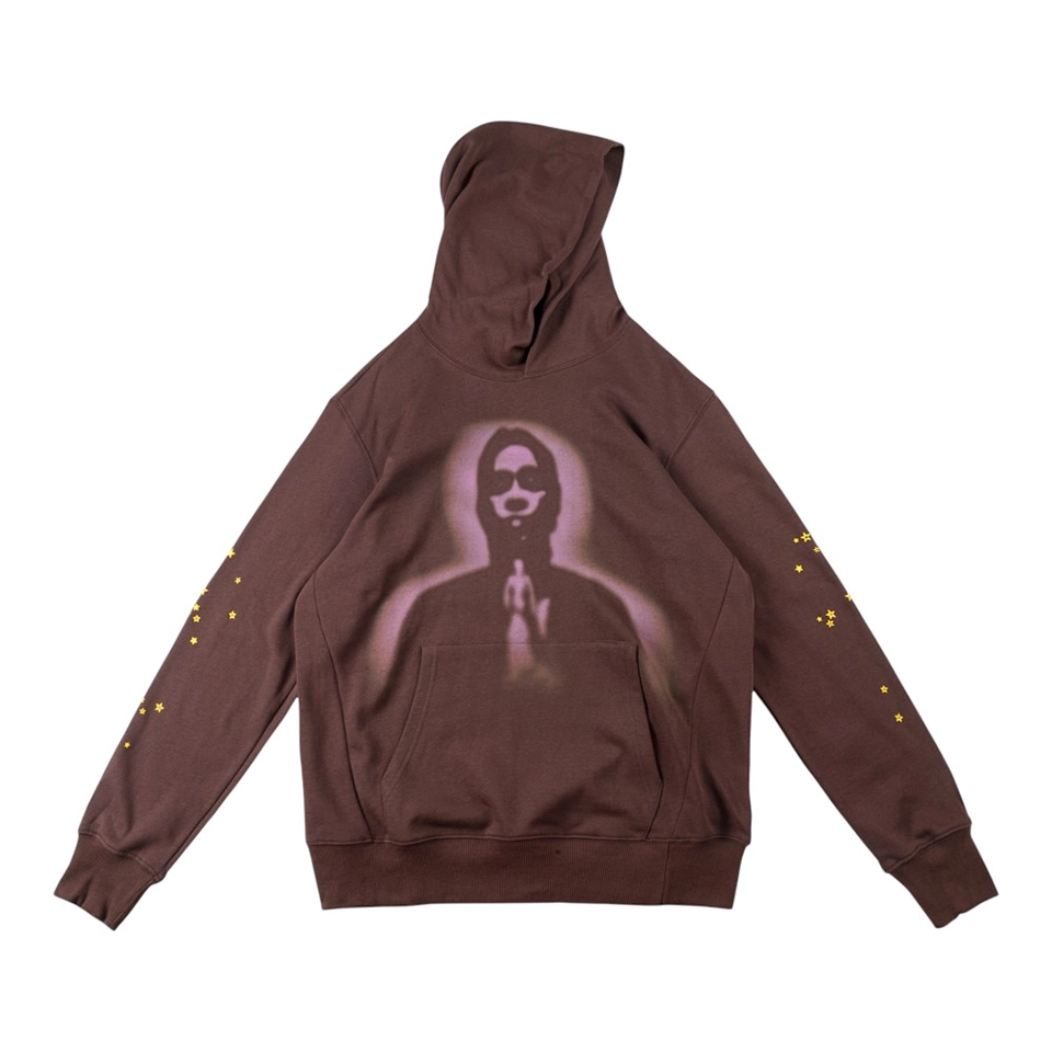 Sp5der World Wide Shadow Graphic Hoodie Front view