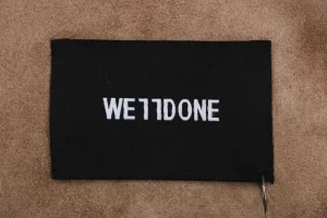 We11done Faux Suede Leather Collar Padded Jacket Brand label