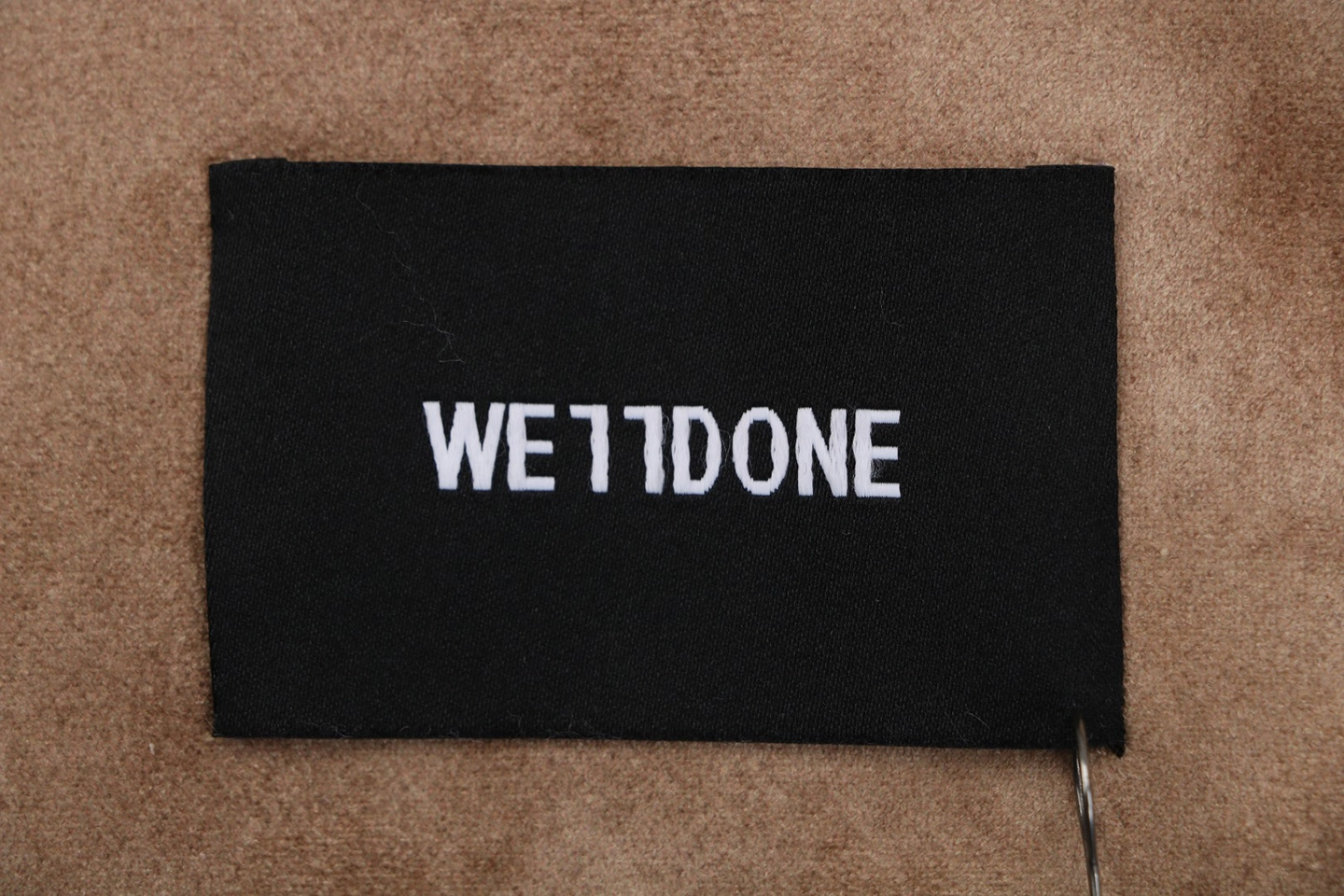 We11done Faux Suede Leather Collar Padded Jacket Brand label