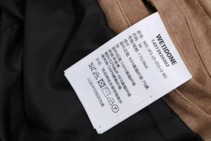 We11done Faux Suede Leather Collar Padded Jacket Wash label