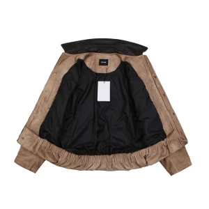 We11done Faux Suede Leather Collar Padded Jacket Lining