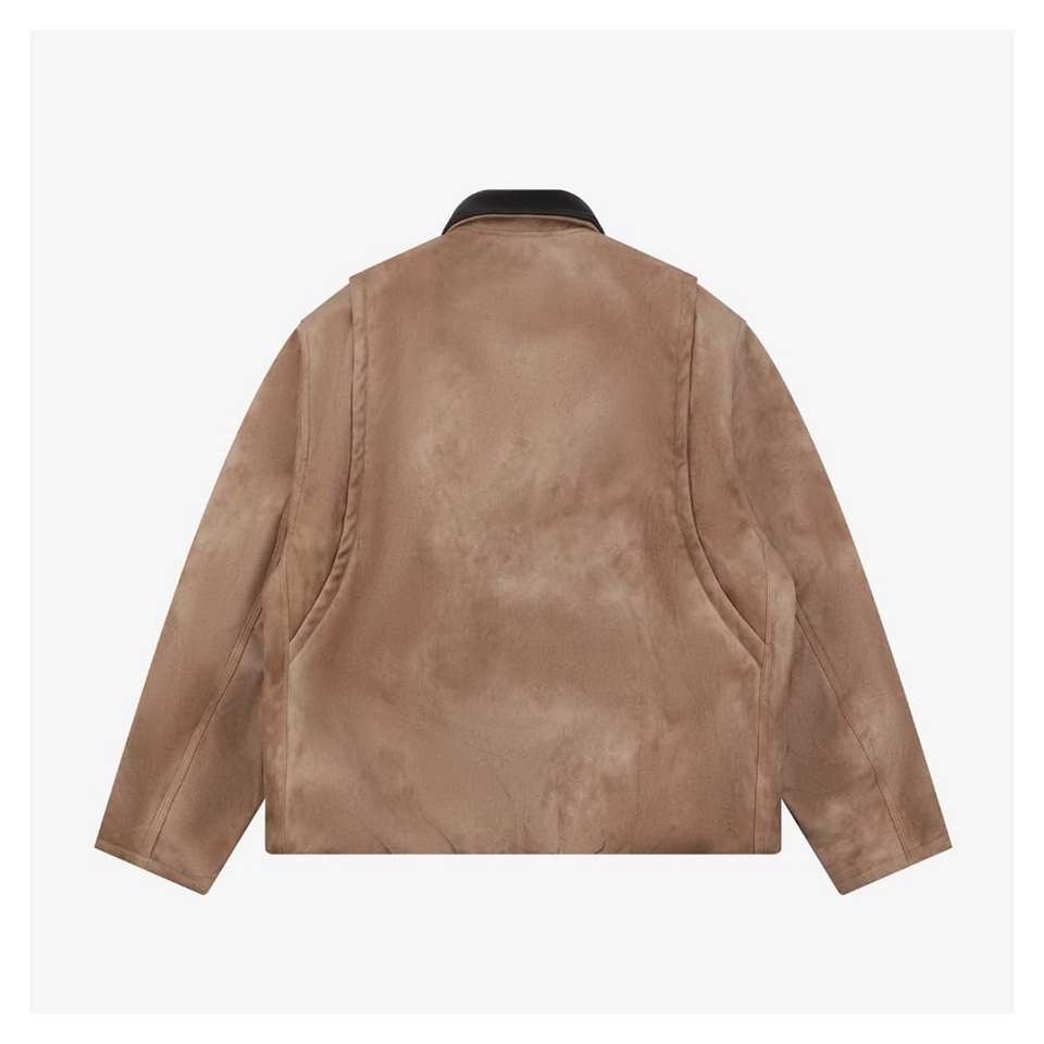 We11done Faux Suede Leather Collar Padded Jacket Bck view