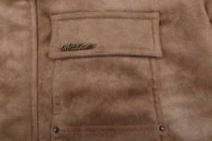 We11done Faux Suede Leather Collar Padded Jacket Pocket