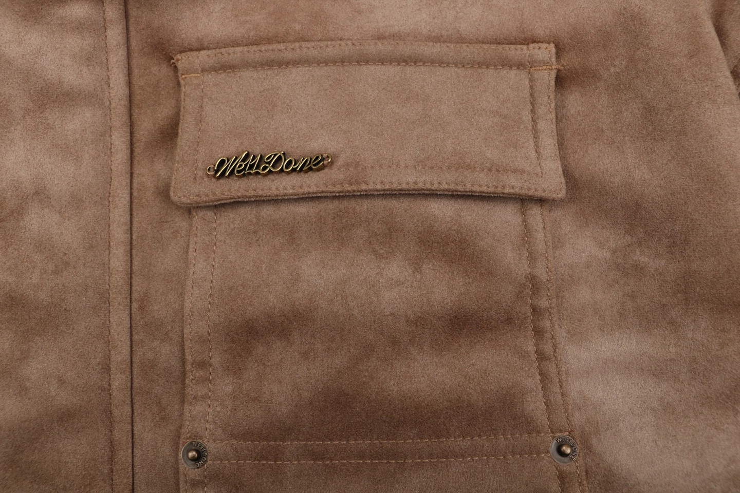 We11done Faux Suede Leather Collar Padded Jacket Pocket