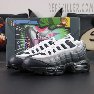 Yu-Gi-Oh! x Nike Air Max Muscle 95 Jonouchi collaboration, front-side view with special anime collaboration shoebox