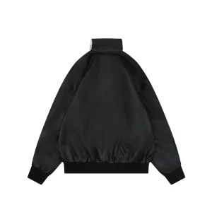 Adidas Originals Trefoil Faux Leather Track Jacket Black Back view