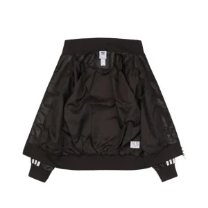 Adidas Originals Trefoil Faux Leather Track Jacket Dark Brown Lining