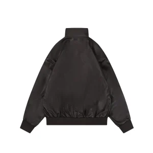 Adidas Originals Trefoil Faux Leather Track Jacket Dark Brown Back view