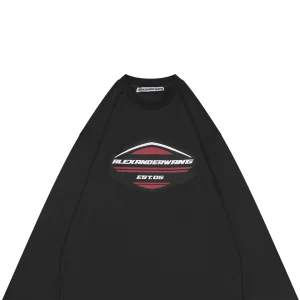 Alexander Wang Retro Shield Logo Graphic Washed Cotton Shirt