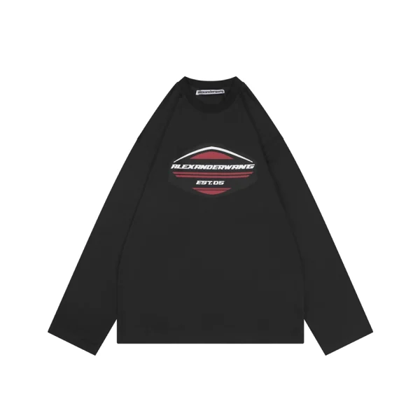 Alexander Wang Retro Shield Logo Graphic Washed Cotton Shirt Front view