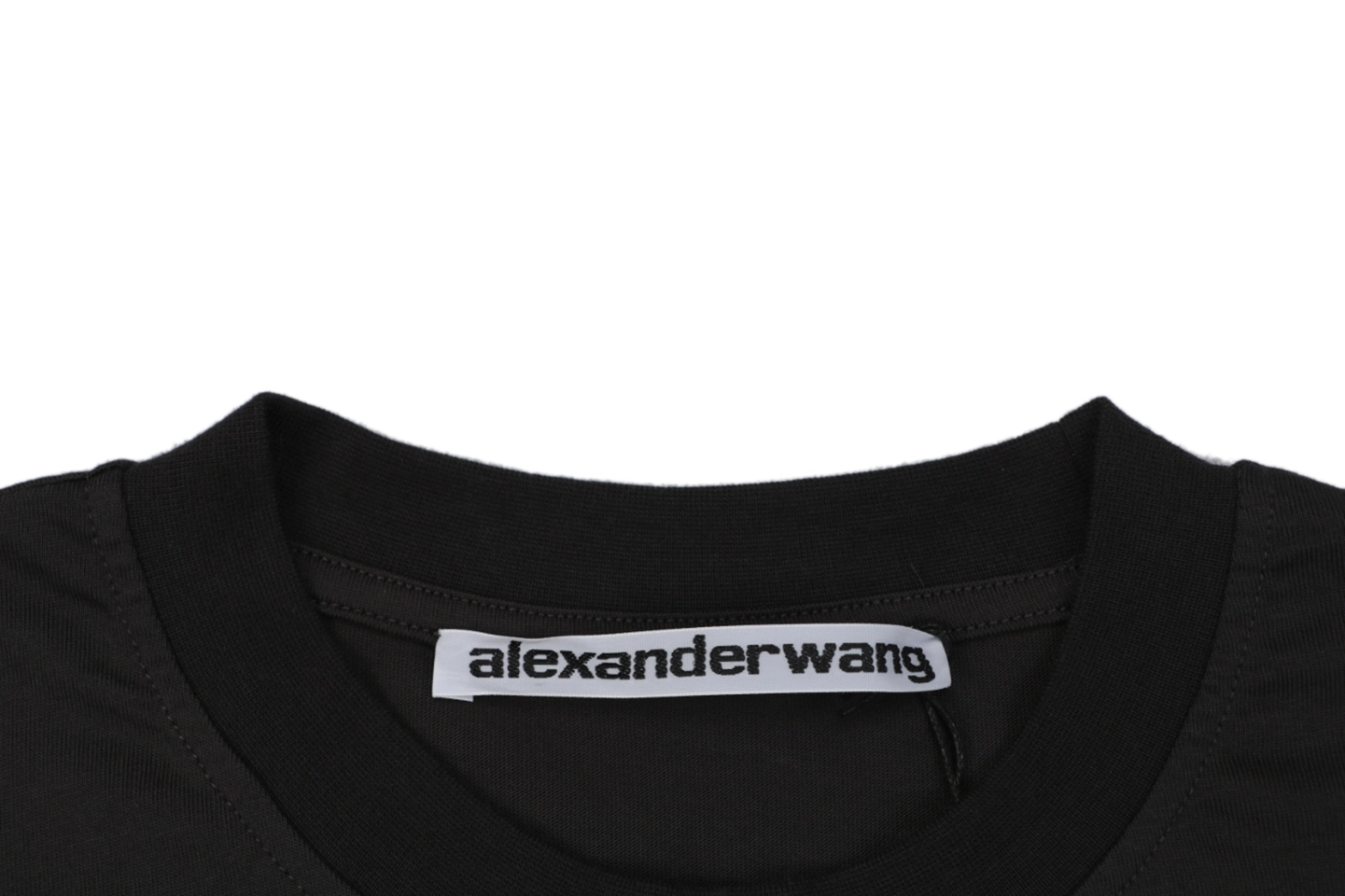Alexander Wang Retro Shield Logo Graphic Washed Cotton Shirt Collar