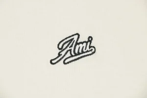 Ami Logo Embroidered Contrast Stitch T-Shirt Brand