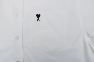 Ami Paris Heart Logo Oxford Shirt Brand
