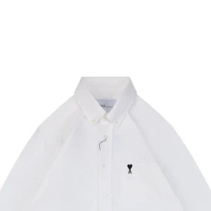 Ami Paris Heart Logo Oxford Shirt