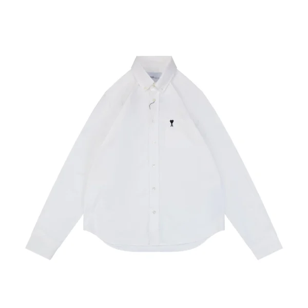Ami Paris Heart Logo Oxford Shirt Front view