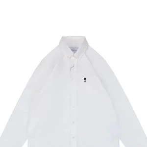 Ami Paris Heart Logo Oxford Shirt