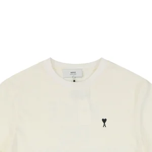 Ami Paris Heart Logo PDV Print Cotton T-Shirt