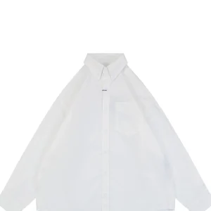 Balenciaga Rhinestone Logo Back Oversized Shirt White