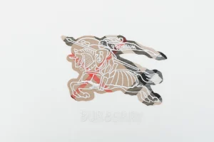 Burberry Check Equestrian Knight Embroidered Washed Cotton T-Shirt White Front Print