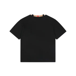 Burberry Check Trim Logo T-Shirt Black Back view