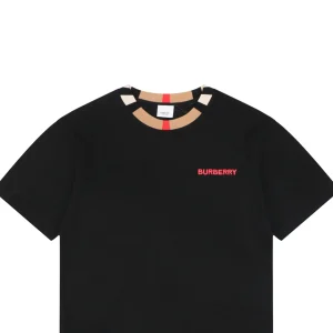 Burberry Check Trim Logo T-Shirt Black