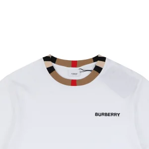 Burberry Check Trim Logo T-Shirt White