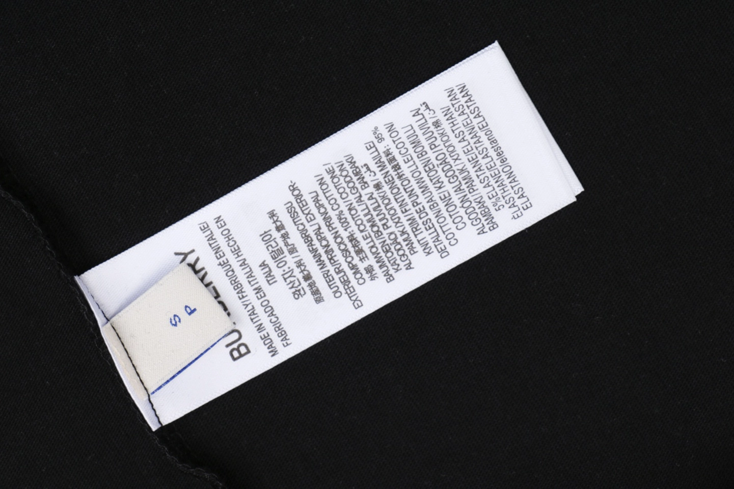 Burberry Color Equestrian Knight Embroidered Washed Cotton T-Shirt Black Wash label