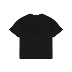 Burberry Color Equestrian Knight Embroidered Washed Cotton T-Shirt Black Back view