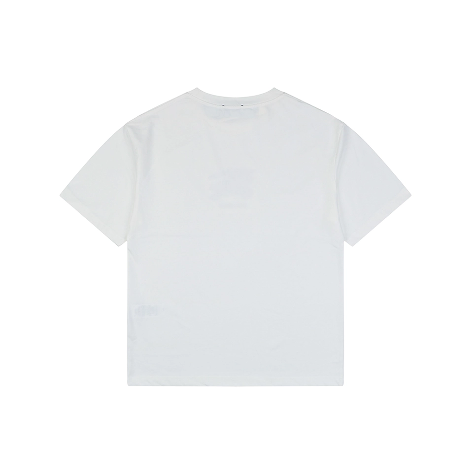 Burberry Cross Stitch Check Equestrian Knight Logo Embroidered Washed Cotton T-Shirt White Back view