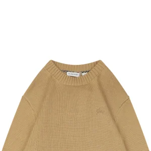 Burberry Equestrian Knight Embroidered Cashmere-Blend Crewneck Sweater Brown