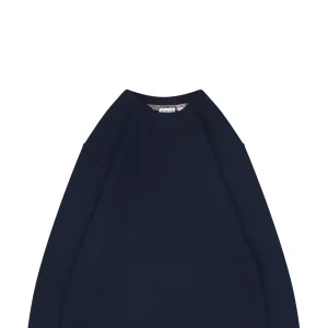 Burberry Equestrian Knight Embroidered Cashmere-Blend Crewneck Sweater Navy