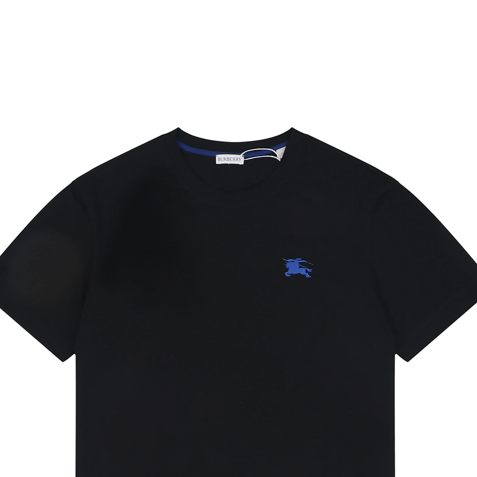 Burberry Equestrian Knight Embroidered Cotton T-Shirt Black