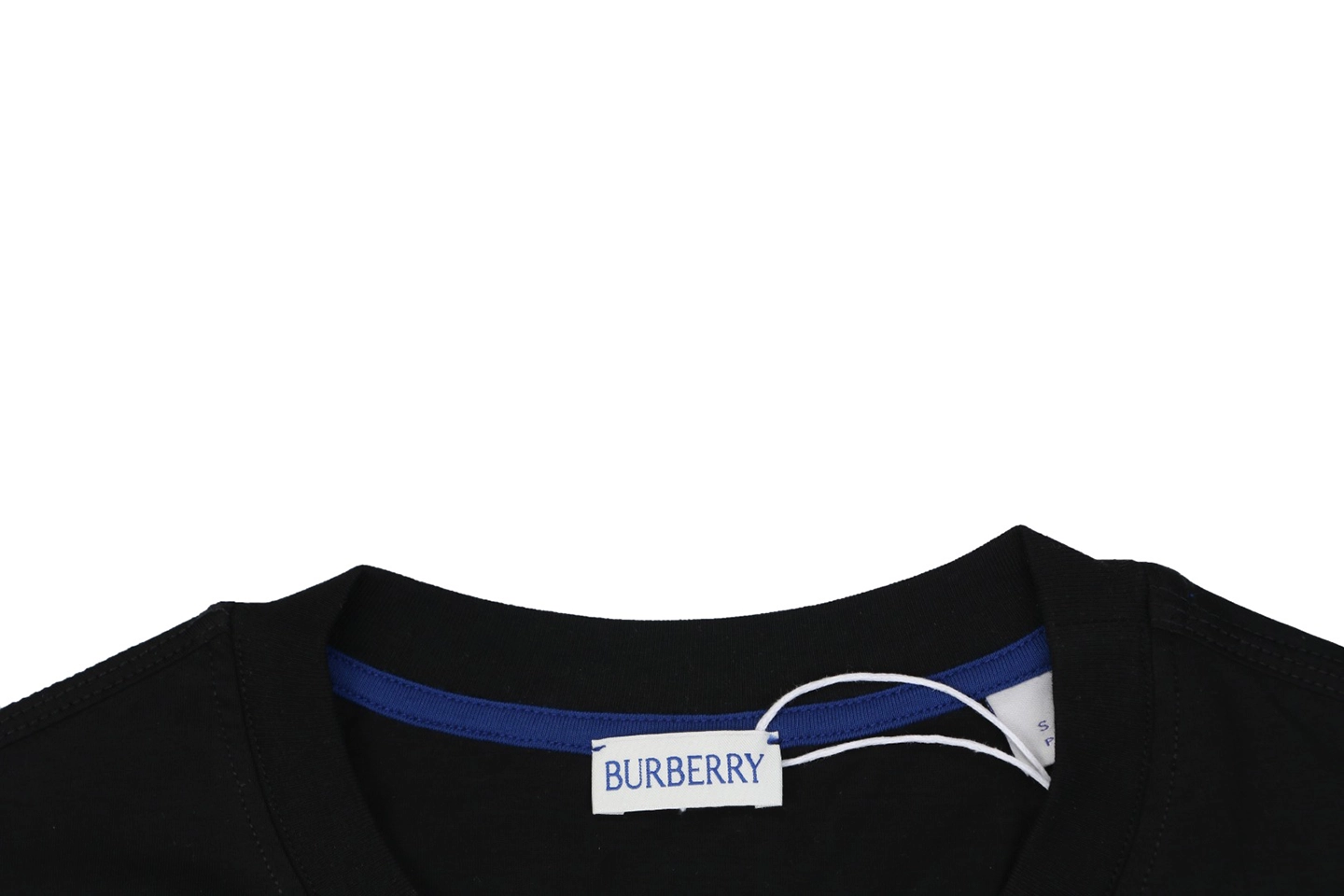 Burberry Equestrian Knight Embroidered Cotton T-Shirt Black Collar