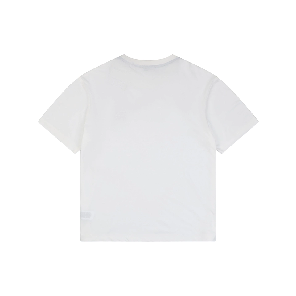 Burberry Equestrian Knight Embroidered Cotton T-Shirt White Back view