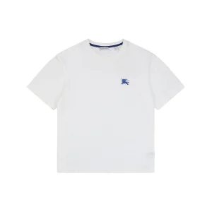 Burberry Equestrian Knight Embroidered Cotton T-Shirt White Front view