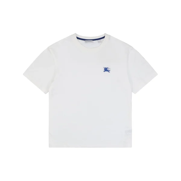 Burberry Equestrian Knight Embroidered Cotton T-Shirt White Front view