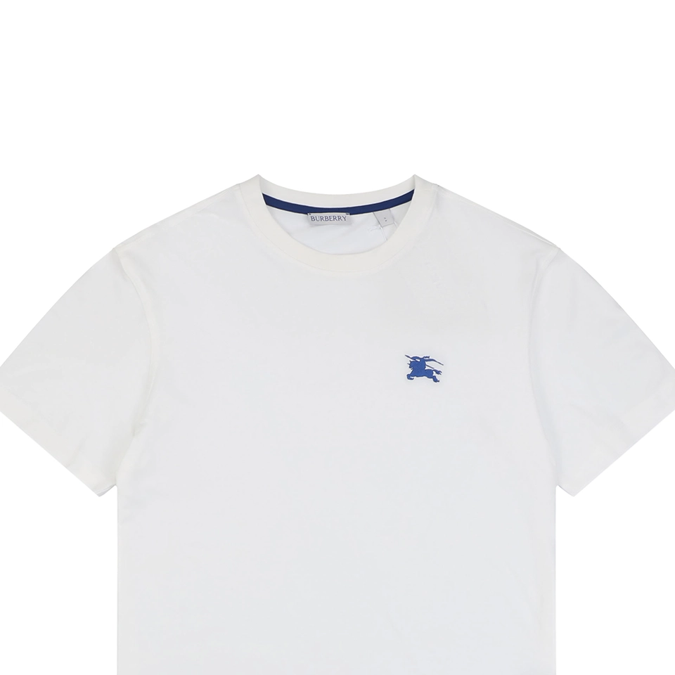 Burberry Equestrian Knight Embroidered Cotton T-Shirt White