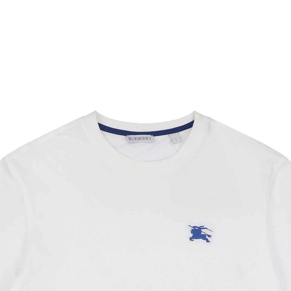 Burberry Equestrian Knight Embroidered Cotton T-Shirt White