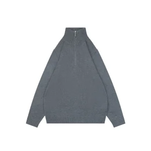 Burberry Equestrian Knight Embroidered Half-Zip Cashmere-Blend Sweater Front view