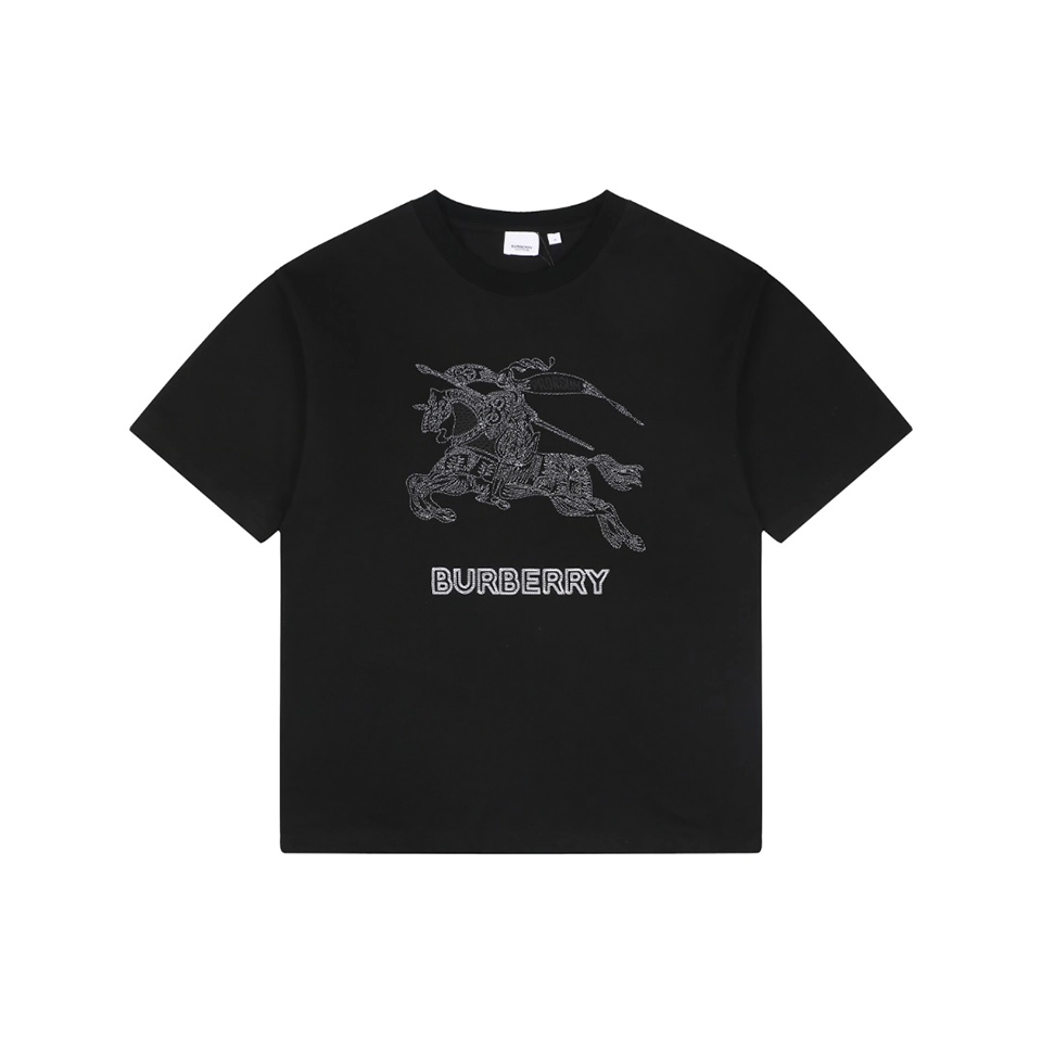 Burberry Equestrian Knight Embroidery T-Shirt Front view
