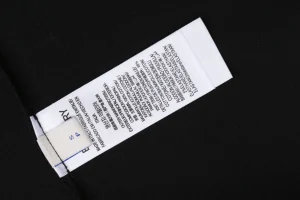 Burberry Large Equestrian Knight Logo Embroidered Washed Cotton T-Shirt Black Wash label